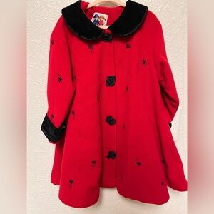 Pete’s Partner A Good Lad Company Girls Red Fleece Coat Size 3T/4T VTG  Holiday